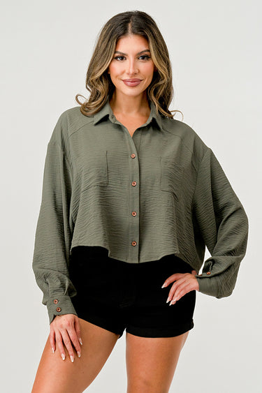 Women's Oversized Button-Up Blouse